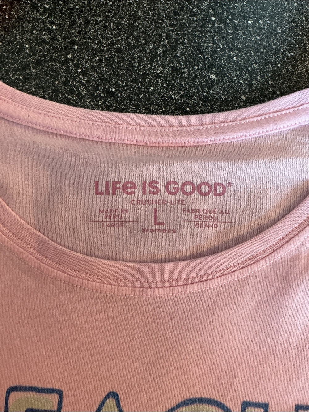 Life Is Good Myrtle Beach Beach Life Is Good Pink Graphic T-Shirt L - Picture 3 of 4